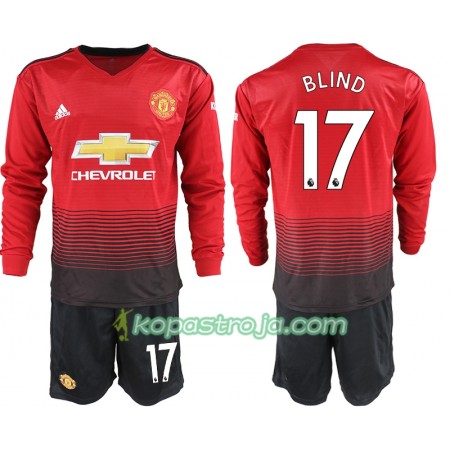 Billiga Fotbollströjor Manchester United BLIND 17 Barn Hemma tröja 2018/19 Långärmad